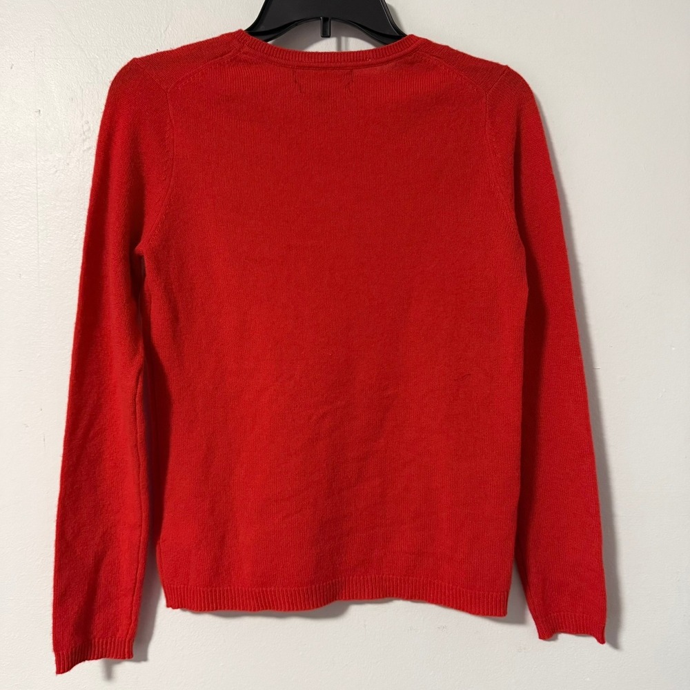 Tahari Pure Luxe Red 100% Cashmere Crewneck Sweater Women's Small - Picture 5 of 9